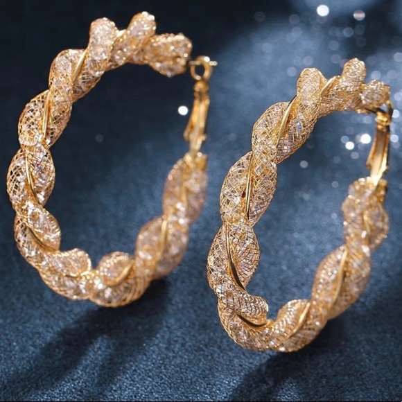 New 18K gold plated twist earrings - Picture 2 of 4